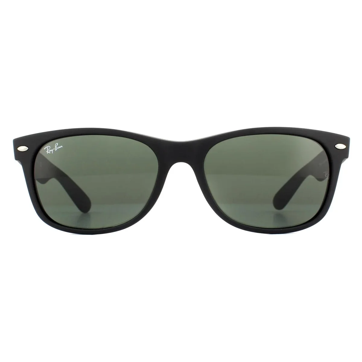 Ray-Ban Sunglasses New Wayfarer 2132 622 Black Rubber Green Medium 55mm - Image 2