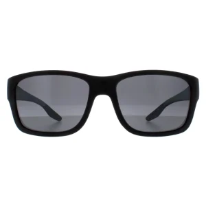 Prada Sport Sunglasses PS01WS UFK07H Grey Rubber Dark Grey Silver Mirror Polarized