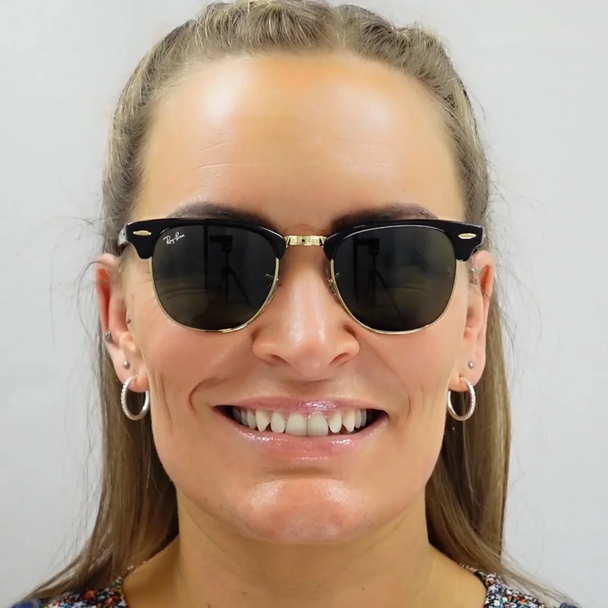 Ray-Ban Sunglasses Clubmaster 3016 W3387 Black Brown B-15 49mm - Image 6