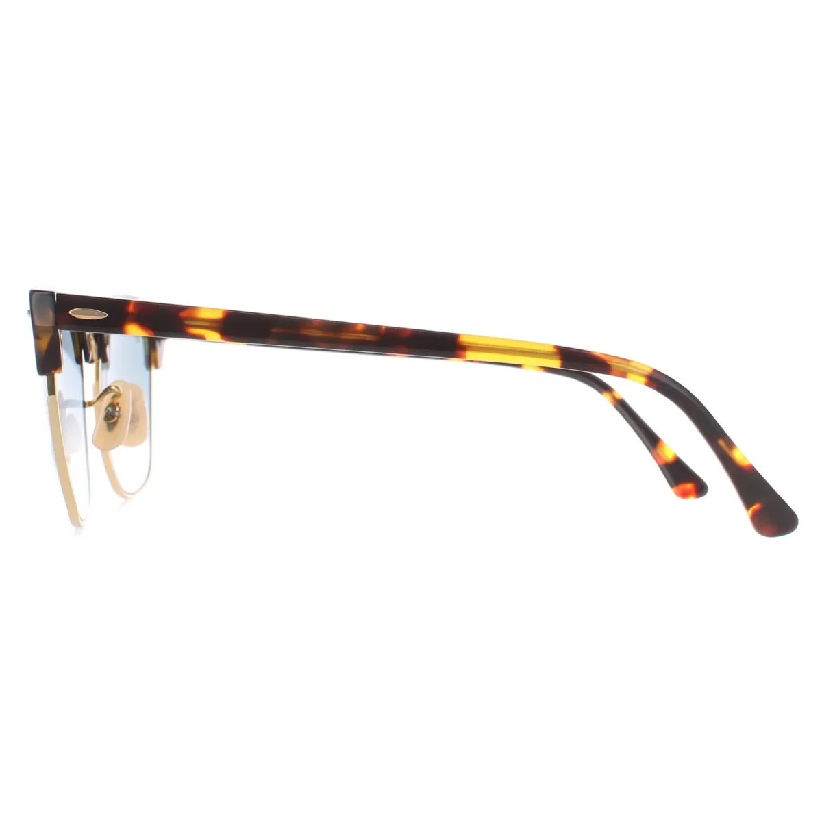 Ray-Ban Sunglasses Clubmaster 3016 13353F Yellow Havana Light Blue Gradient - Image 4