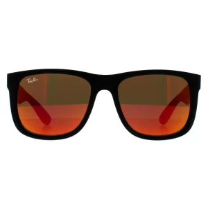 Ray-Ban Sunglasses Justin 4165 622/6Q Rubber Black Red Mirror