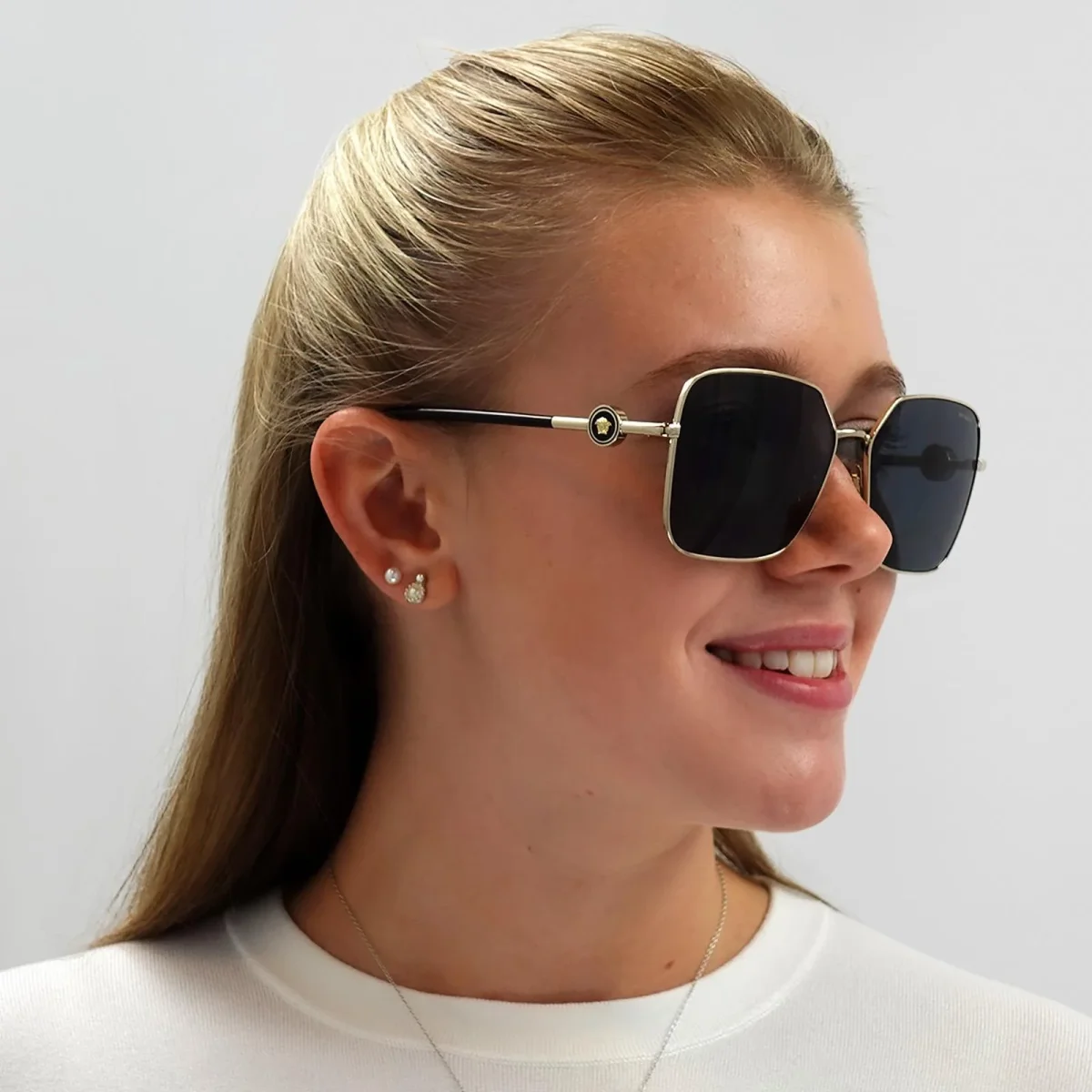 Versace Sunglasses VE2227 100287 Gold Dark Grey - Image 7
