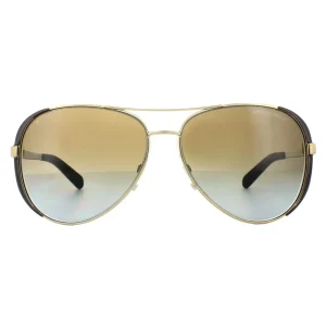 Michael Kors Sunglasses Chelsea 5004 1014/T5 Gold Dark Chocolate Brown Gradient Polarized