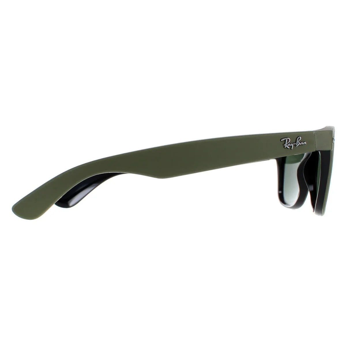 Ray-Ban Sunglasses New Wayfarer 2132 646531 Rubber Military Green on Black Green G-15 - Image 5
