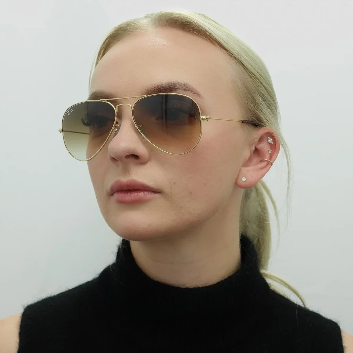 Ray-Ban Sunglasses Aviator RB3025 001/51 Gold Brown Gradient 62mm Large - Image 8