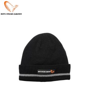 Gorro Savage Gear preto com reflector