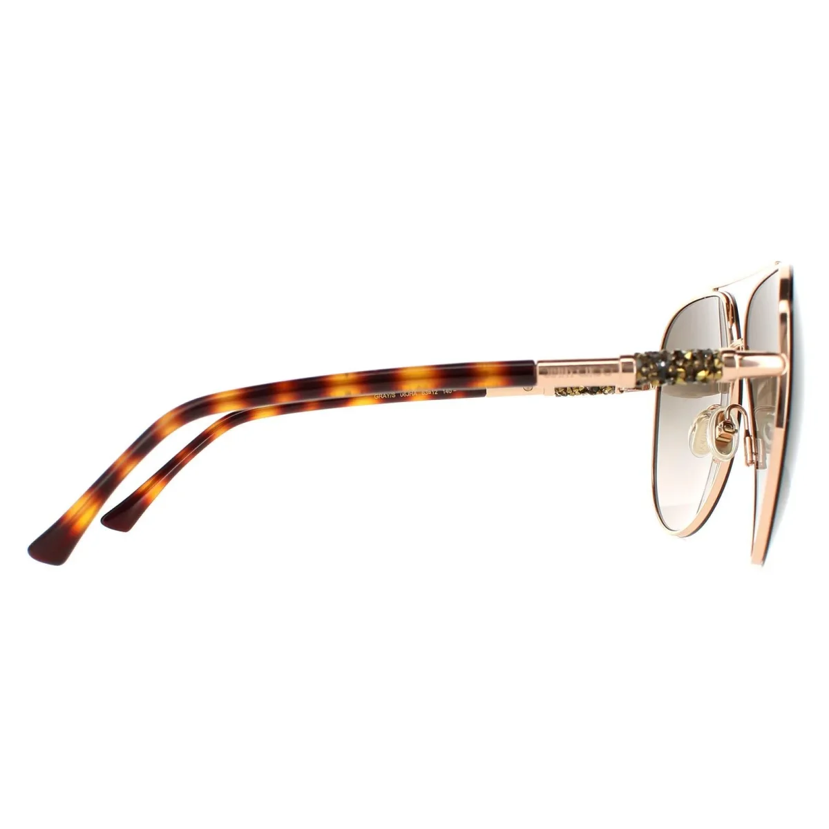 Jimmy Choo Sunglasses Gray/S 06J HA Gold Havana Brown Gradient - Image 5