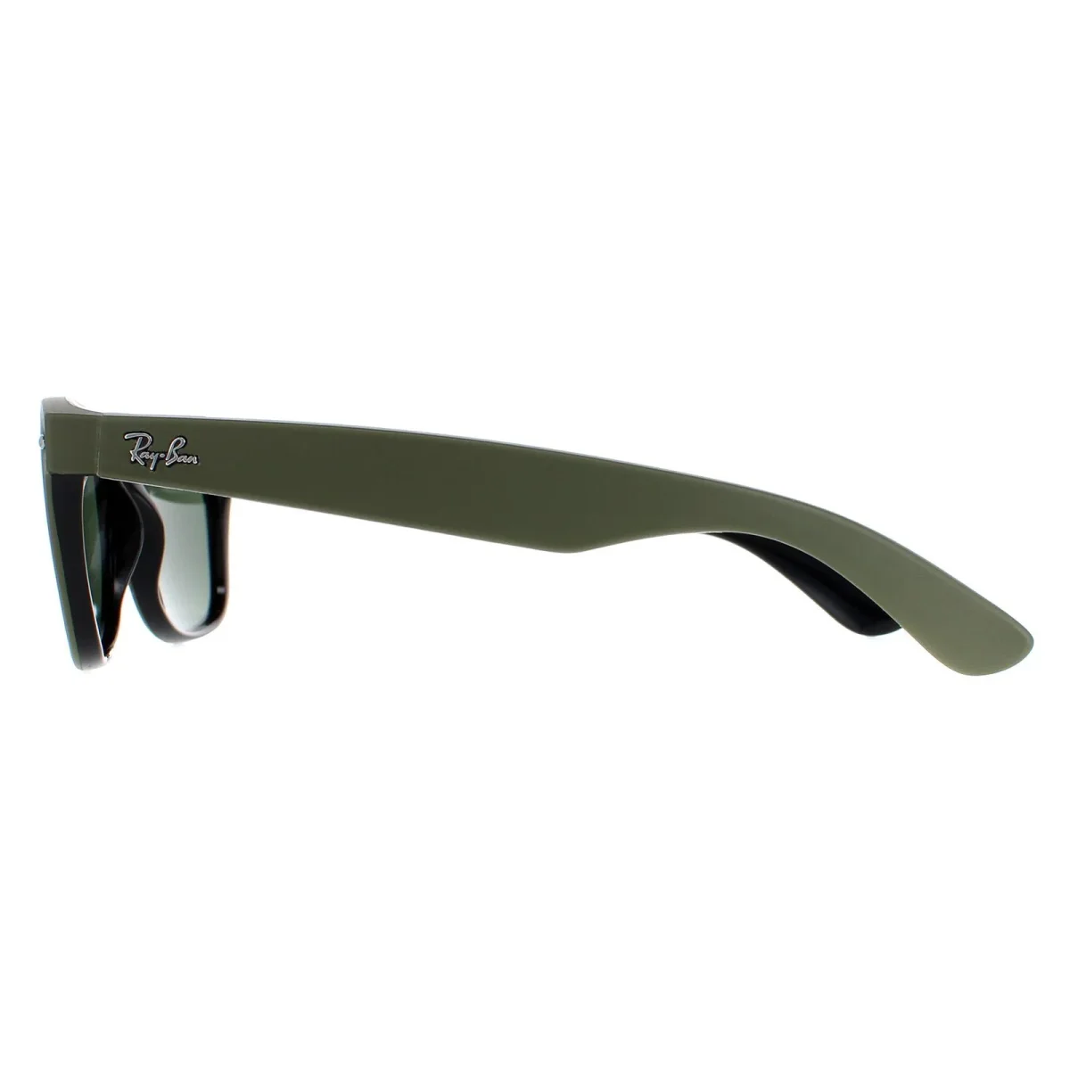 Ray-Ban Sunglasses New Wayfarer 2132 646531 Rubber Military Green on Black Green G-15 - Image 4