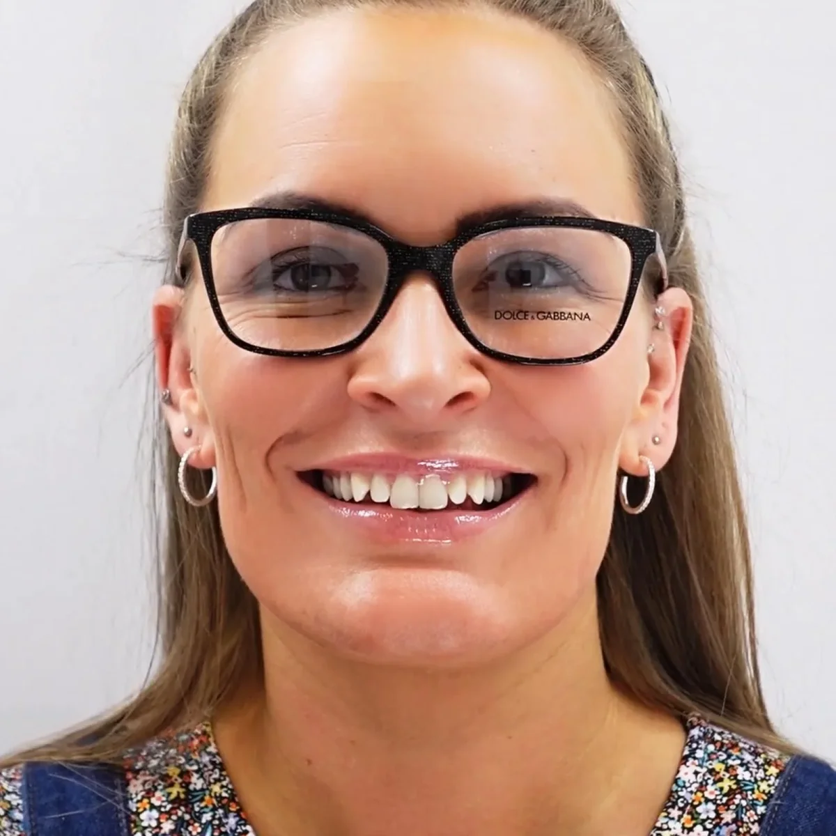 Dolce & Gabbana Glasses Frames DG3317 3218 Glitter Gold Striped Black Women - Image 6