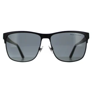 Polo Ralph Lauren Sunglasses PH3128 939781 Matte Black On Shiny Black Grey Polarised