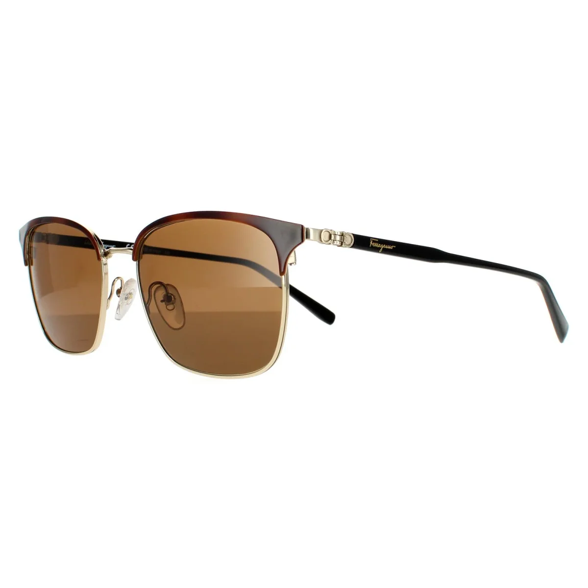 Salvatore Ferragamo Sunglasses SF180S 271 Havana Shiny Gold With Black Brown - Image 3