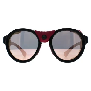 Moncler Sunglasses ML0046 01C Shiny Black Pink Smoke Mirror