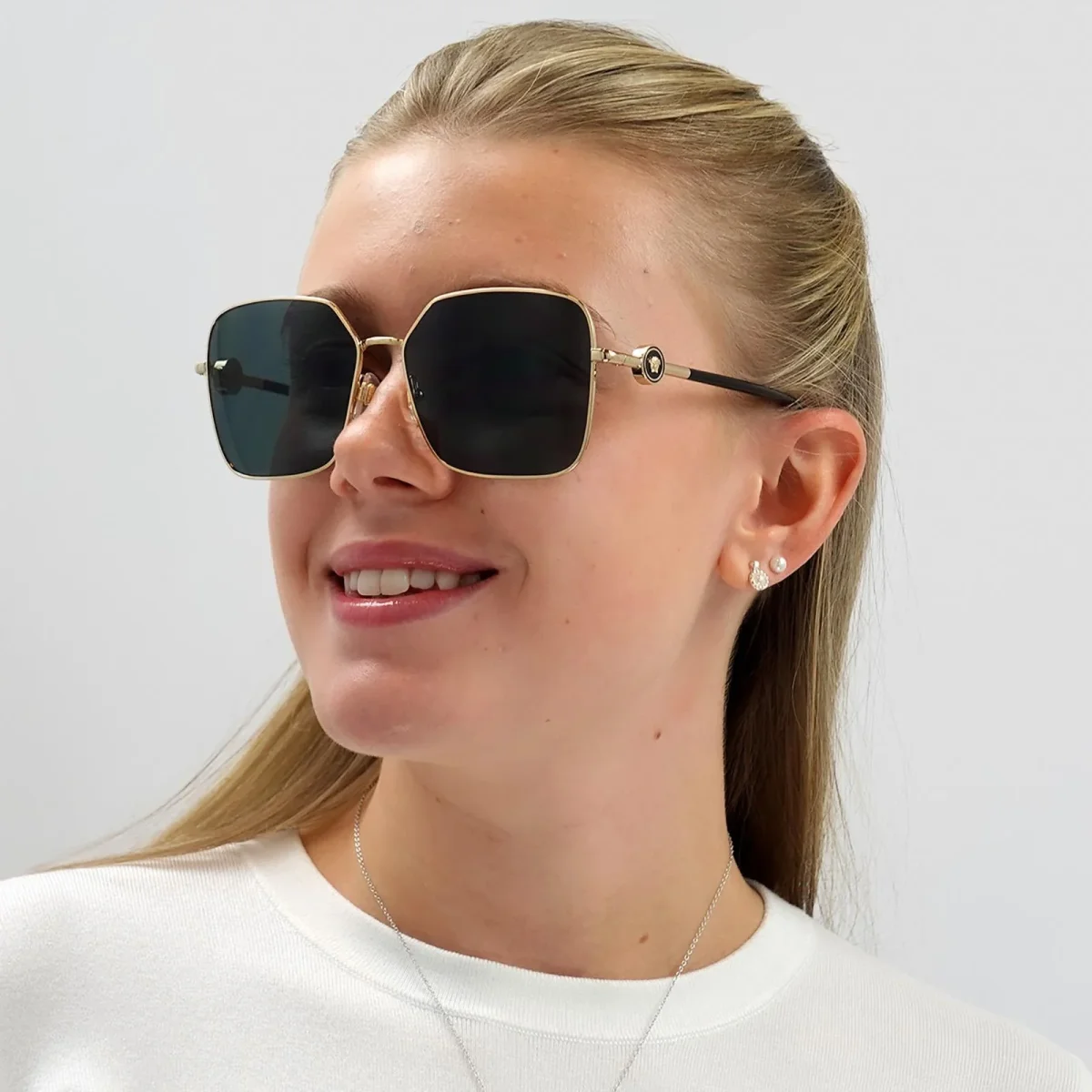 Versace Sunglasses VE2227 100287 Gold Dark Grey - Image 6