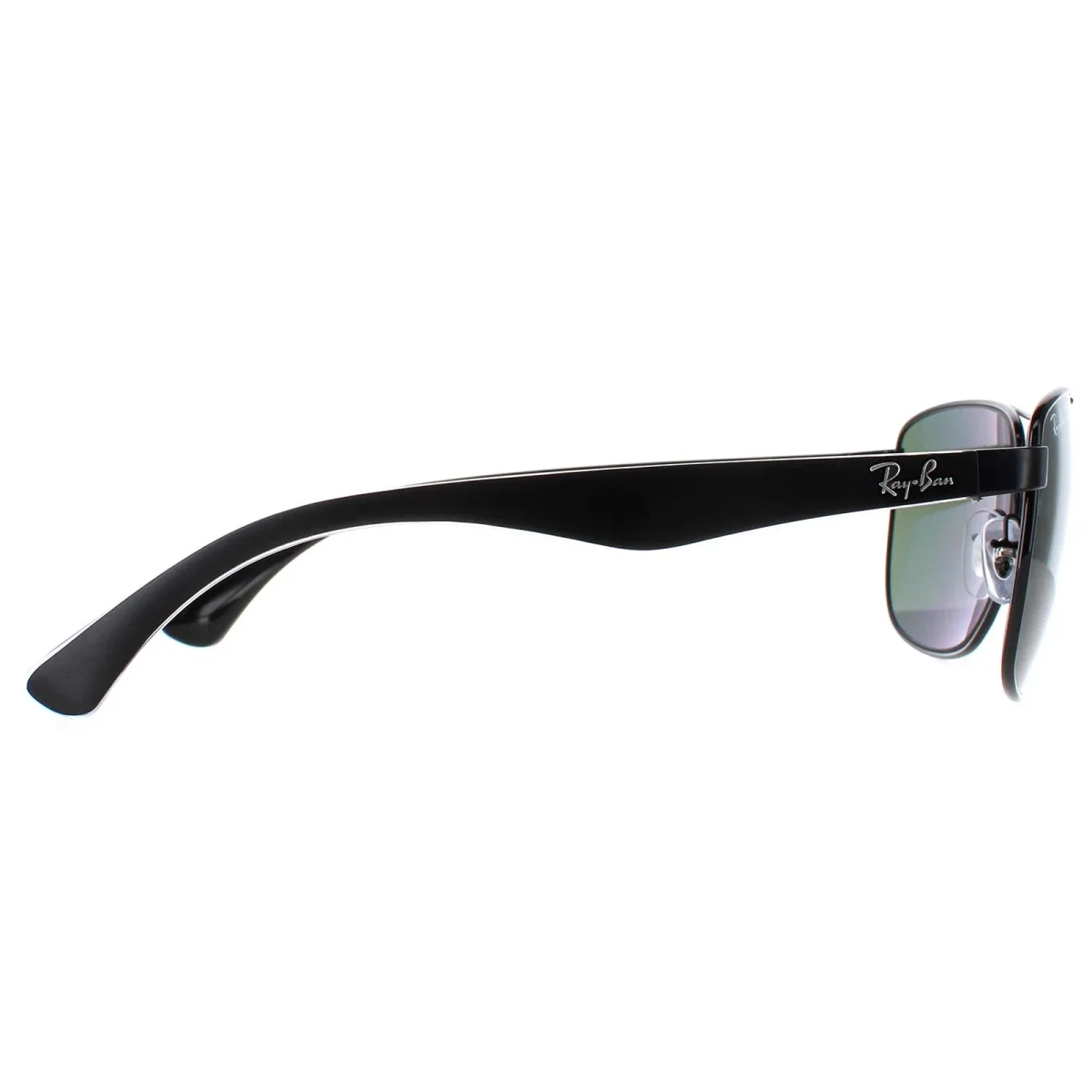 Ray-Ban Sunglasses 3533 002/9A Black & Transparent Green Polarized - Image 5