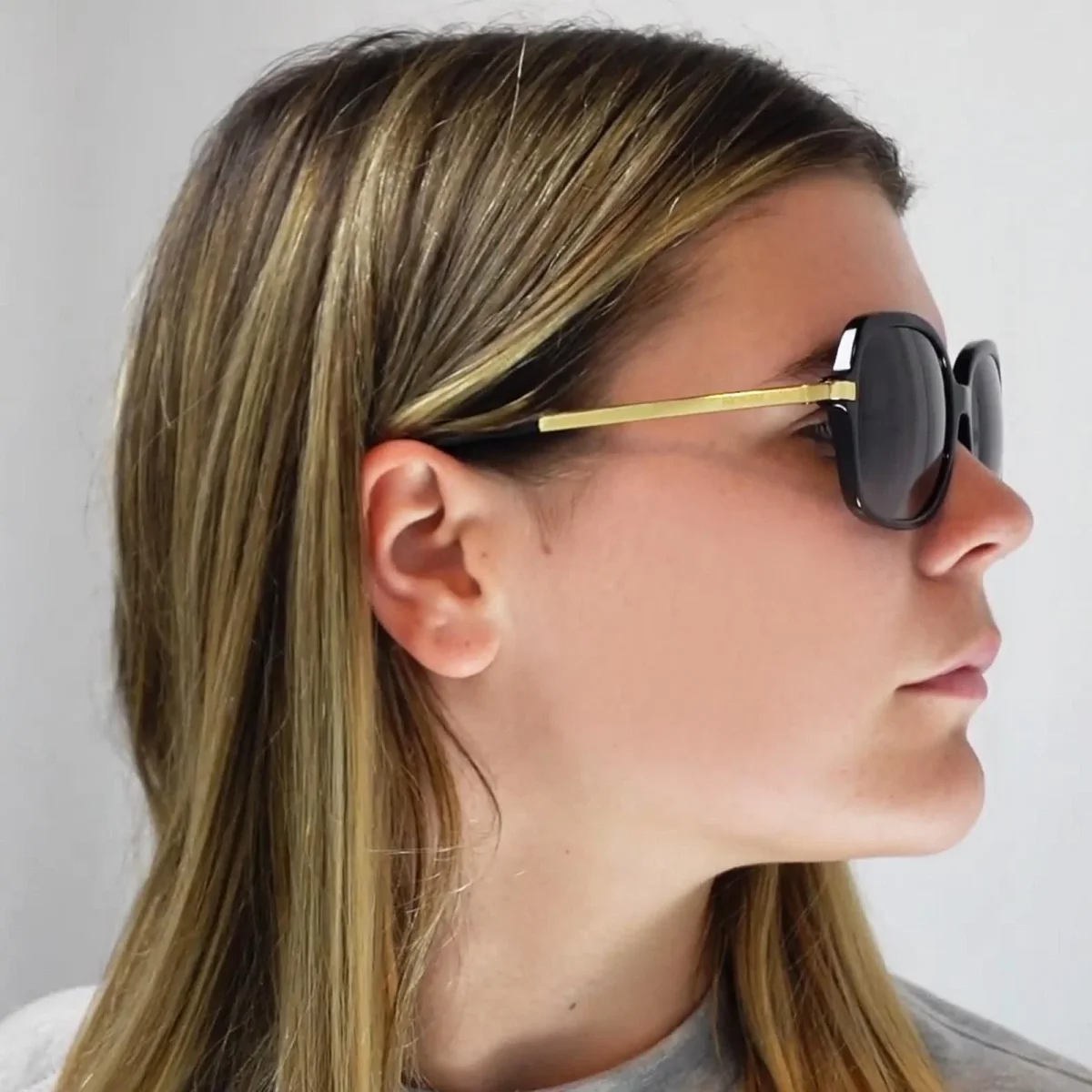 Michael Kors Sunglasses Adrianna II 2024 316011 Black Gold Light Grey Gradient - Image 9