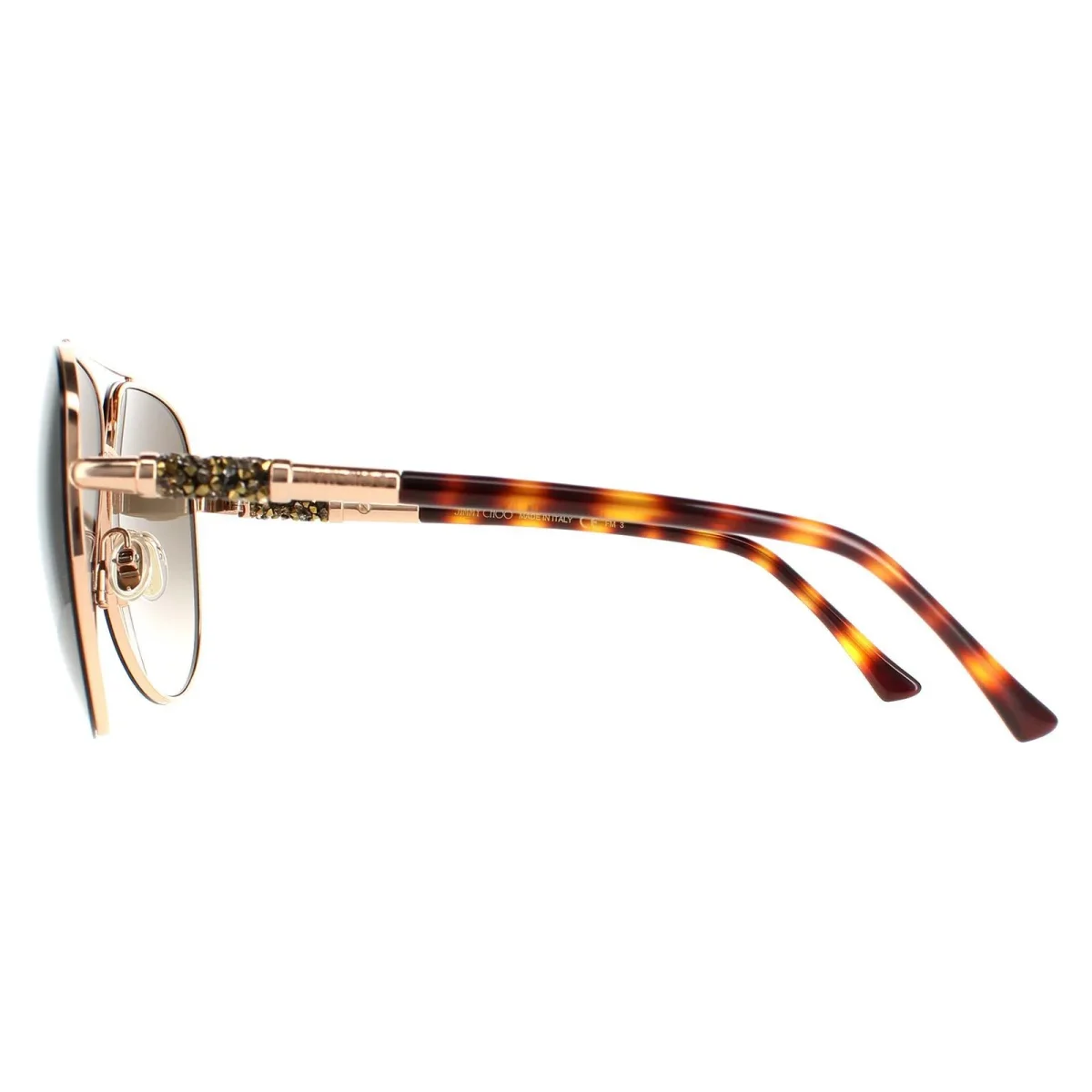 Jimmy Choo Sunglasses Gray/S 06J HA Gold Havana Brown Gradient - Image 4
