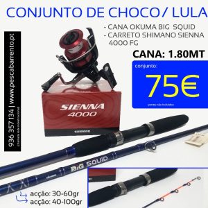 Conjunto Eging 30-60gr Okuma Big Squid + Sienna 4000 FG