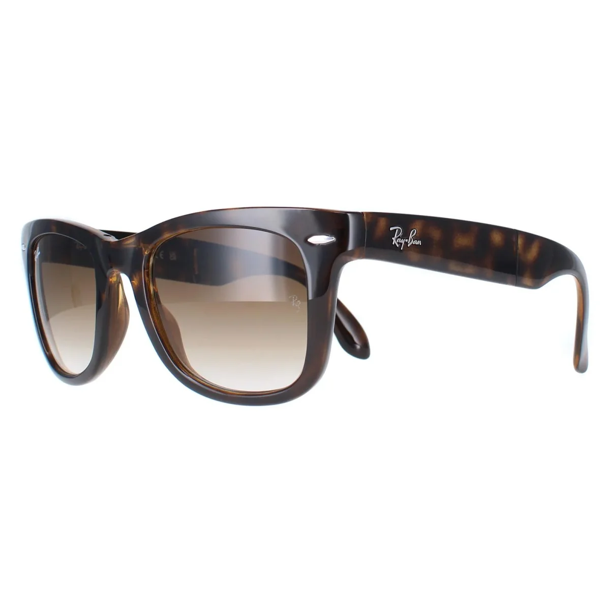 Ray-Ban Sunglasses Folding Wayfarer 4105 Light Havana Brown Gradient 710/51 50mm - Image 3