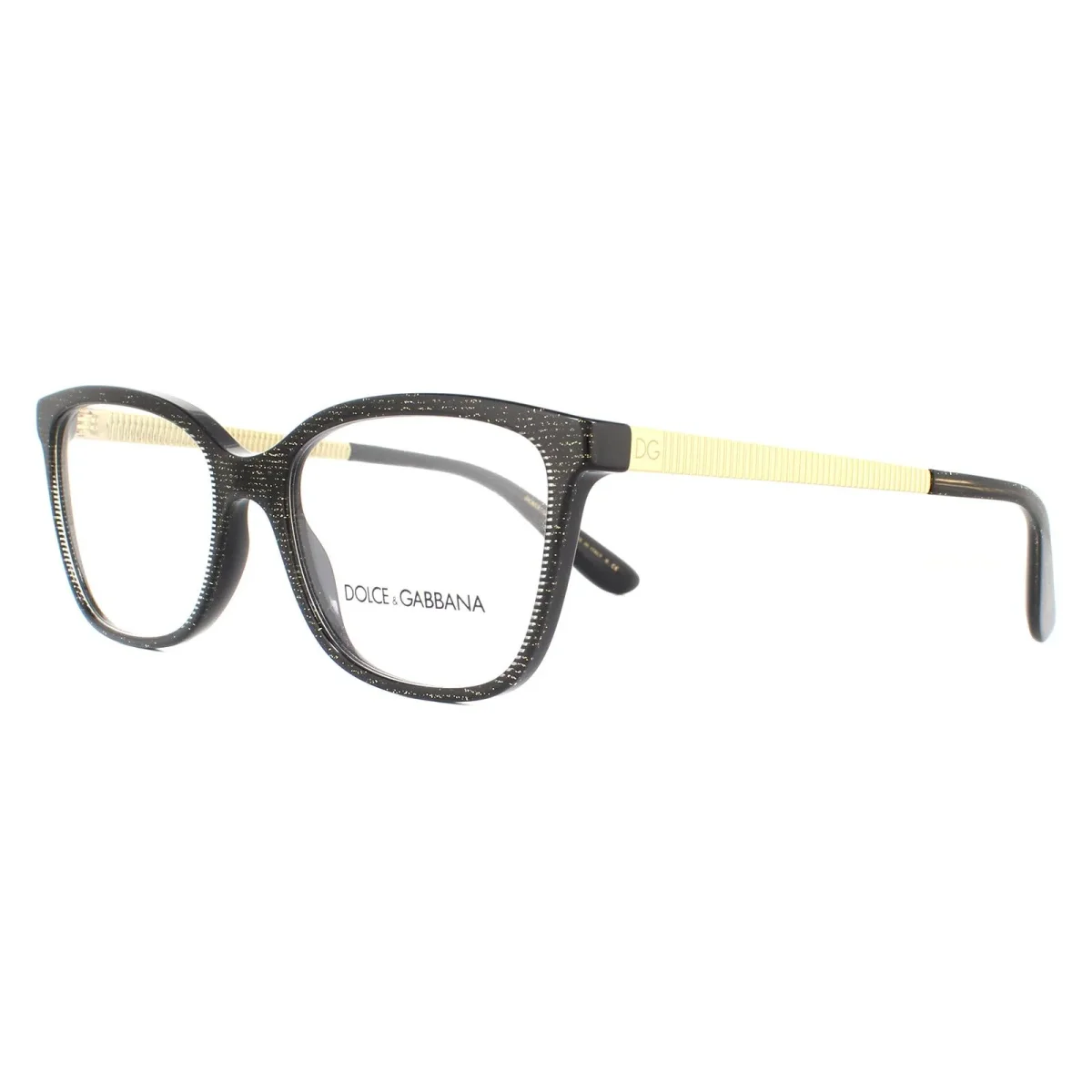 Dolce & Gabbana Glasses Frames DG3317 3218 Glitter Gold Striped Black Women - Image 3