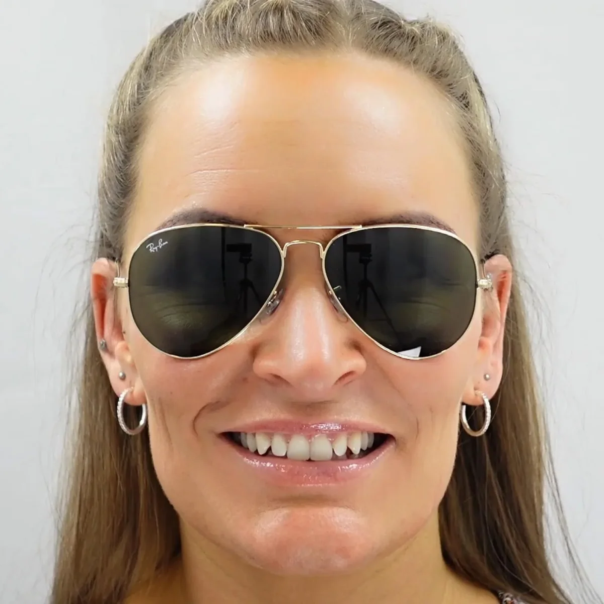Ray-Ban Sunglasses Aviator 3025 001/33 Gold Brown 62mm - Image 7