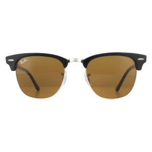 Ray-Ban Sunglasses Clubmaster 3016 W3387 Black Brown B-15 49mm