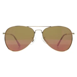 Prive Revaux Sunglasses Commando Mini J5G 5X Champagne Gold Blue Mirror