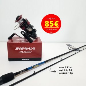 Conjunto eging Hart Nation Egi 73L t + Shimano Sienna 4000 FG