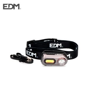 EDM Lanterna de Cabeça 2 Leds recarregável